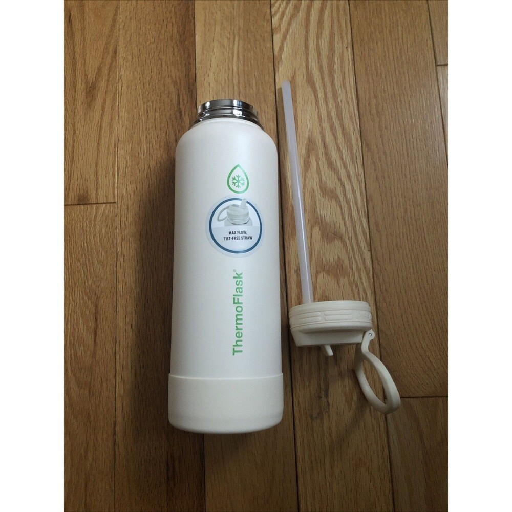 ThermoFlask 24 oz Stainless Steel Water Bottle Pink Wide Mouth Insulated Handle